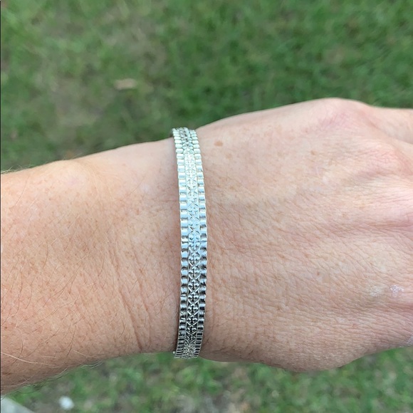 Vintage Sterling Silver Safran Bangle Bracelet - Picture 7 of 15